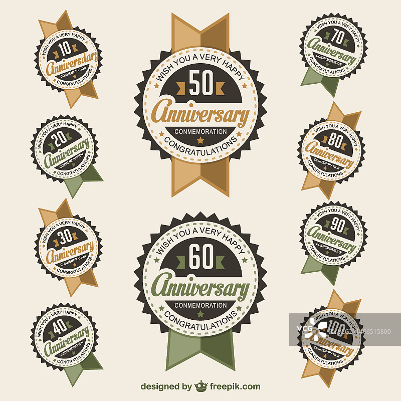 金色周年纪念徽章图片素材