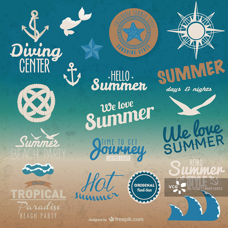 炎热的夏季标签图片素材