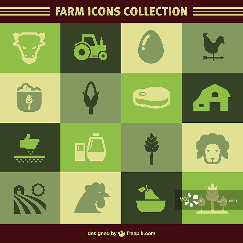 绿色农场图标图片素材