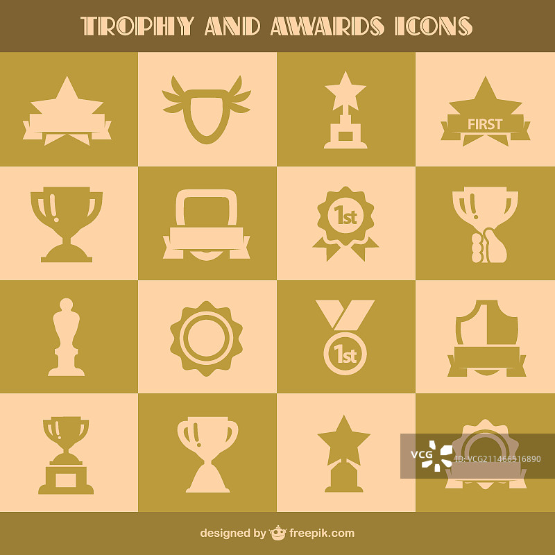 奖杯和奖励图标图片素材