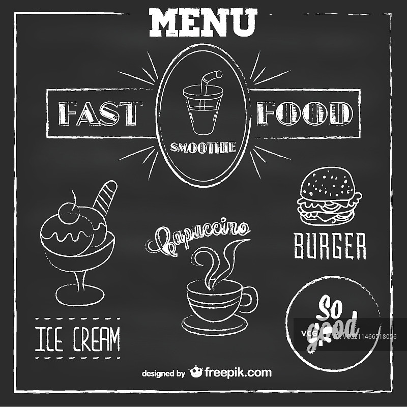 黑板快餐菜单图片素材