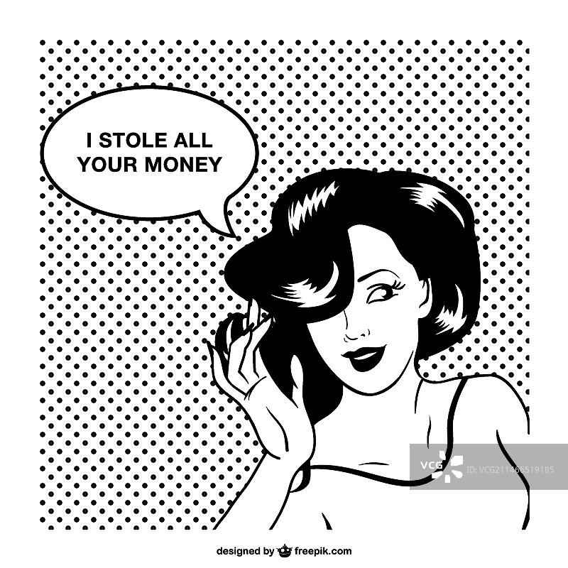 复古风格女性漫画设计图片素材