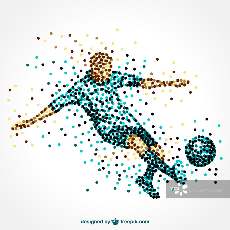 由点构成的足球运动员图片素材