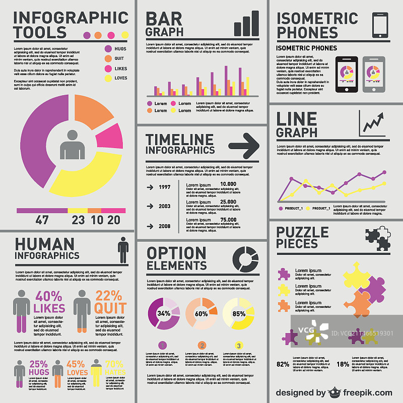 复杂统计信息图图片素材