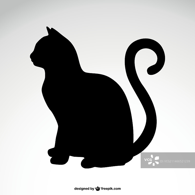 猫咪轮廓剪影图片素材