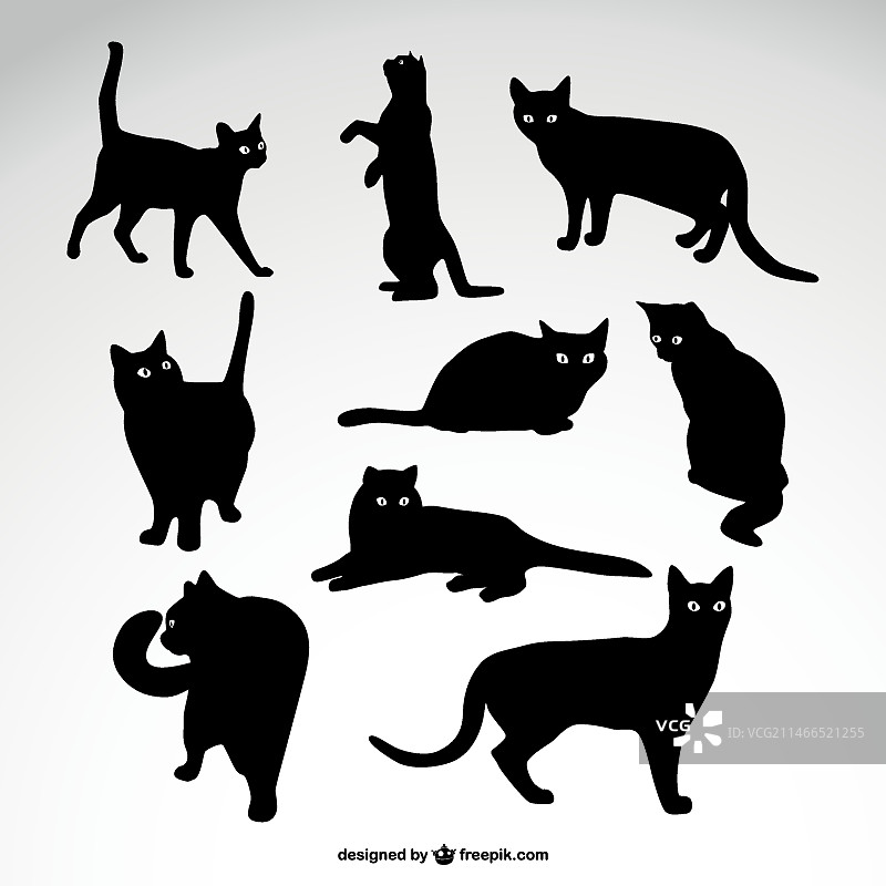 猫咪剪影合集图片素材