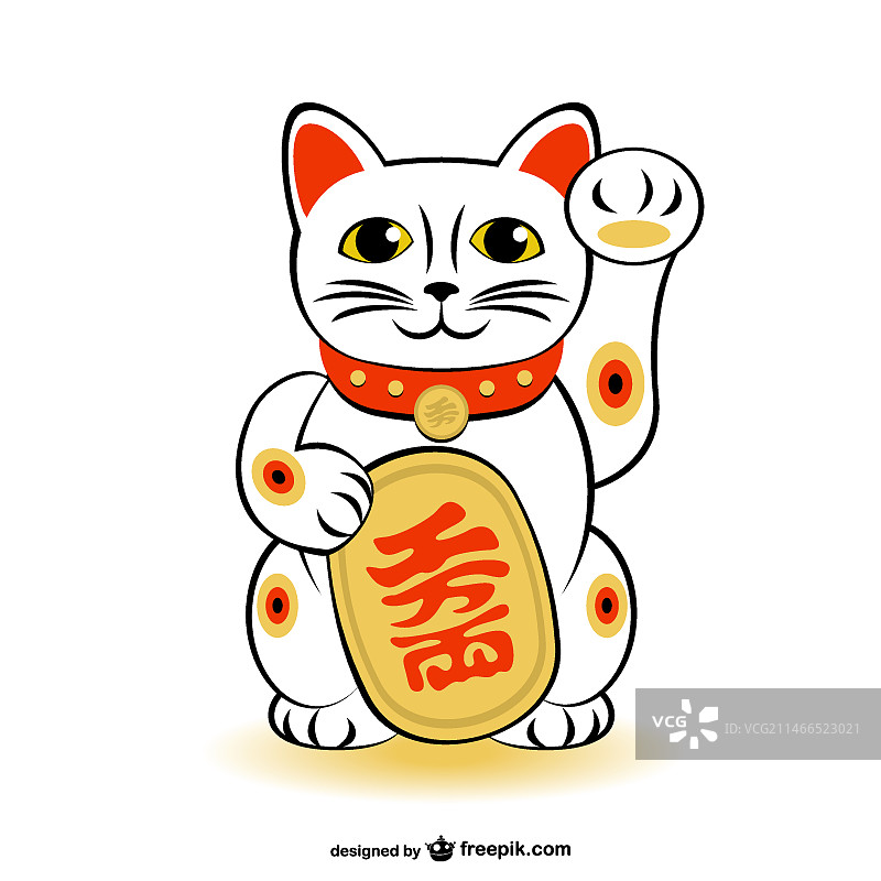 招财猫矢量图：幸运猫图片素材