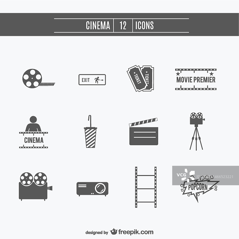 电影院图标集图片素材