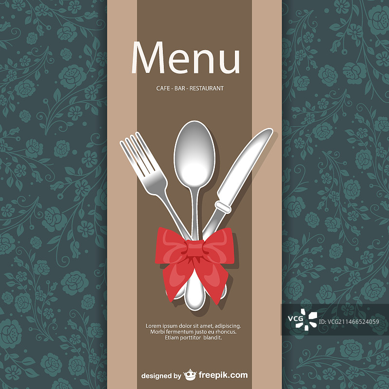 餐厅菜单花卉设计图片素材