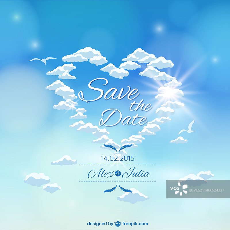 天空婚礼请柬图片素材