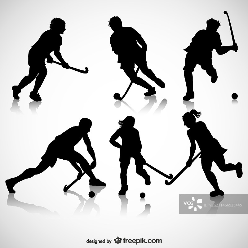 冰球运动员剪影图片素材