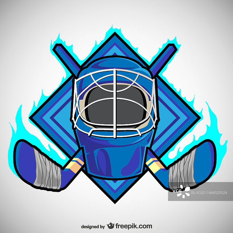 蓝色曲棍球标志图片素材