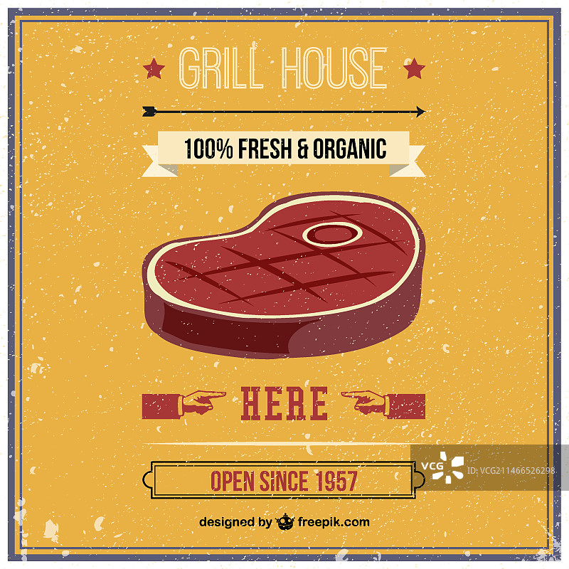 复古烤肉店图片素材