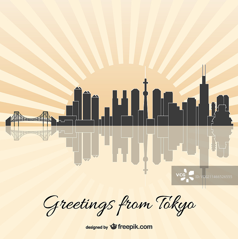 东京天际线矢量图图片素材