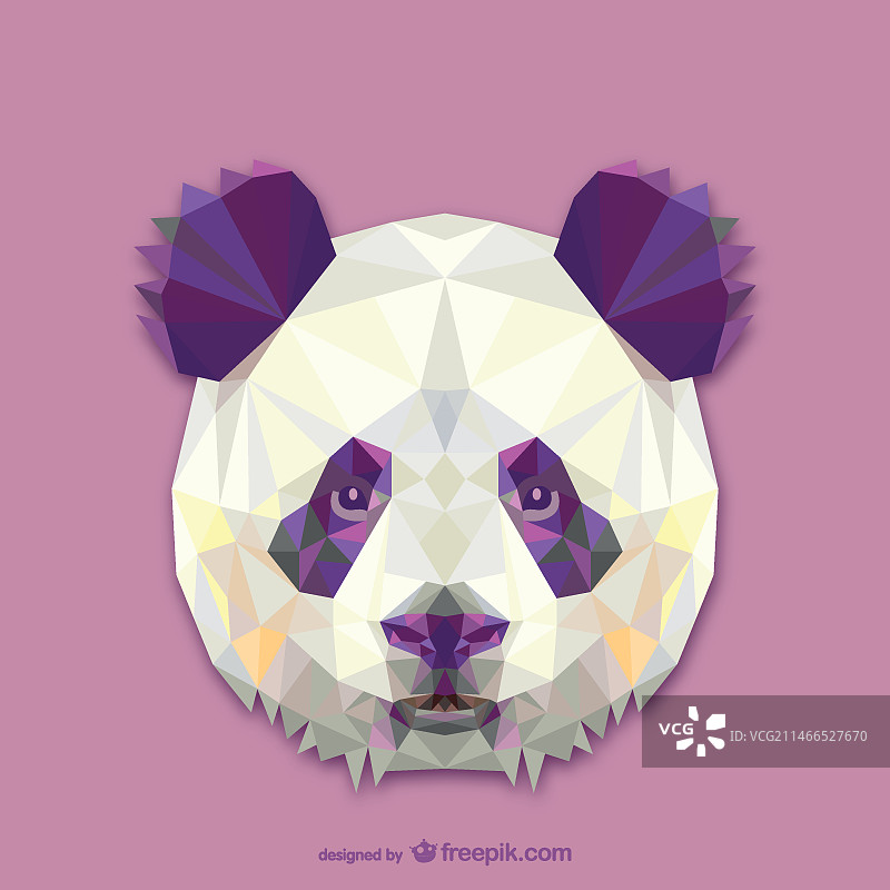三角形熊猫设计图片素材
