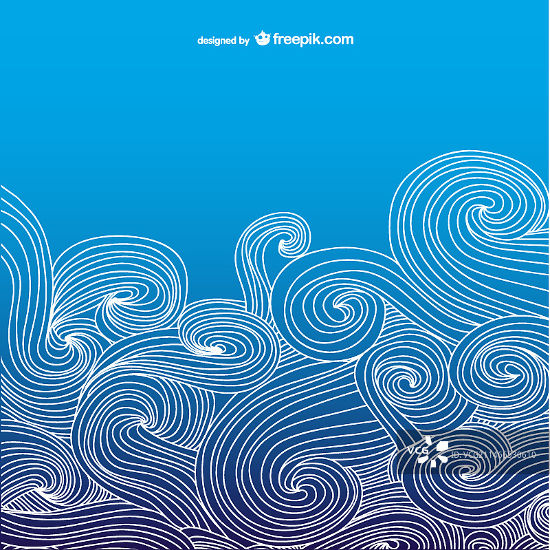 蓝色海洋波浪背景图片素材