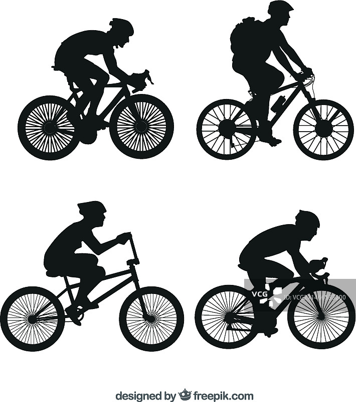 BMX自行车剪影矢量图图片素材