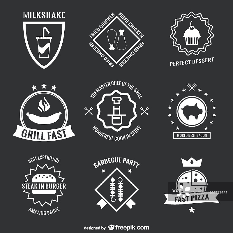 复古菜单贴纸和徽章合集图片素材