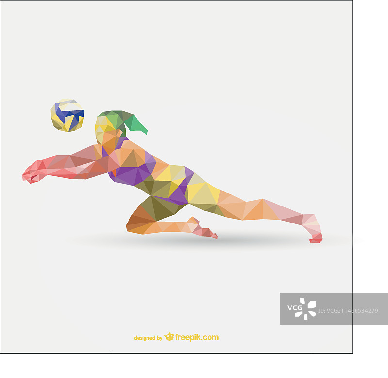 打排球几何图案的运动女人图片素材
