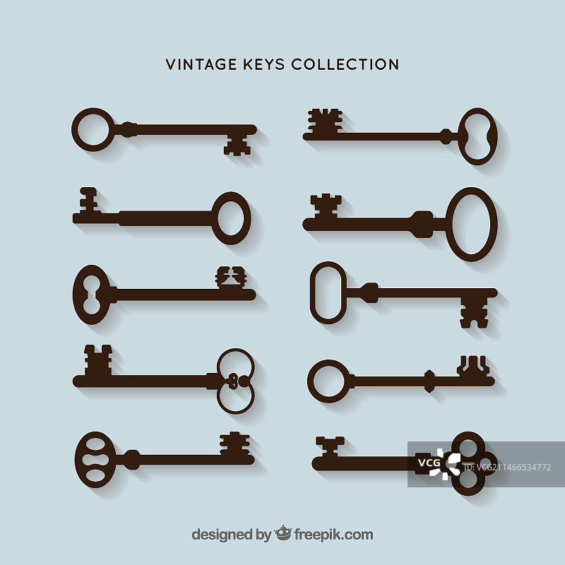 钥匙轮廓矢量素材包图片素材