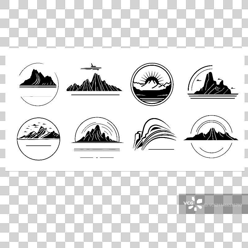 手绘旅行探险图标文字图片素材