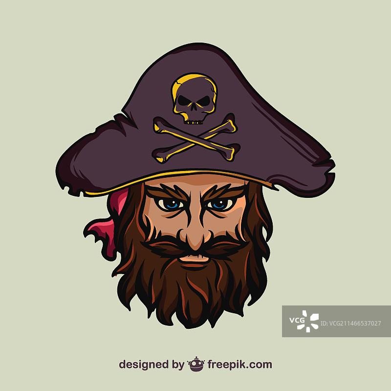 海盗脸部插图图片素材