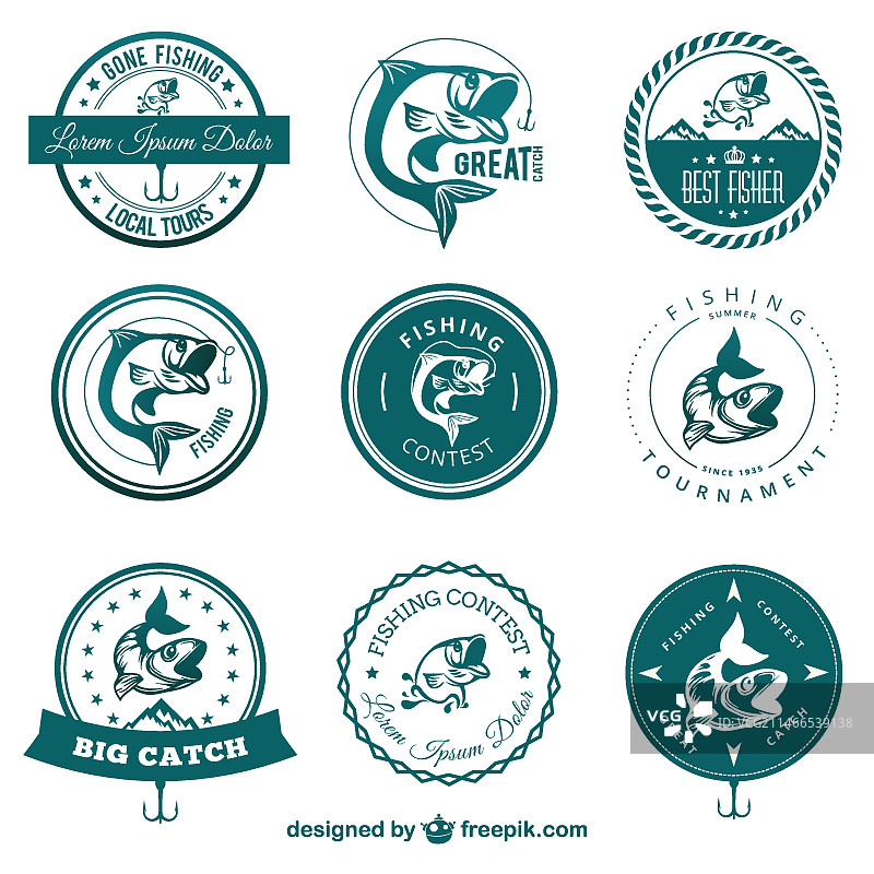 钓鱼比赛徽章图片素材