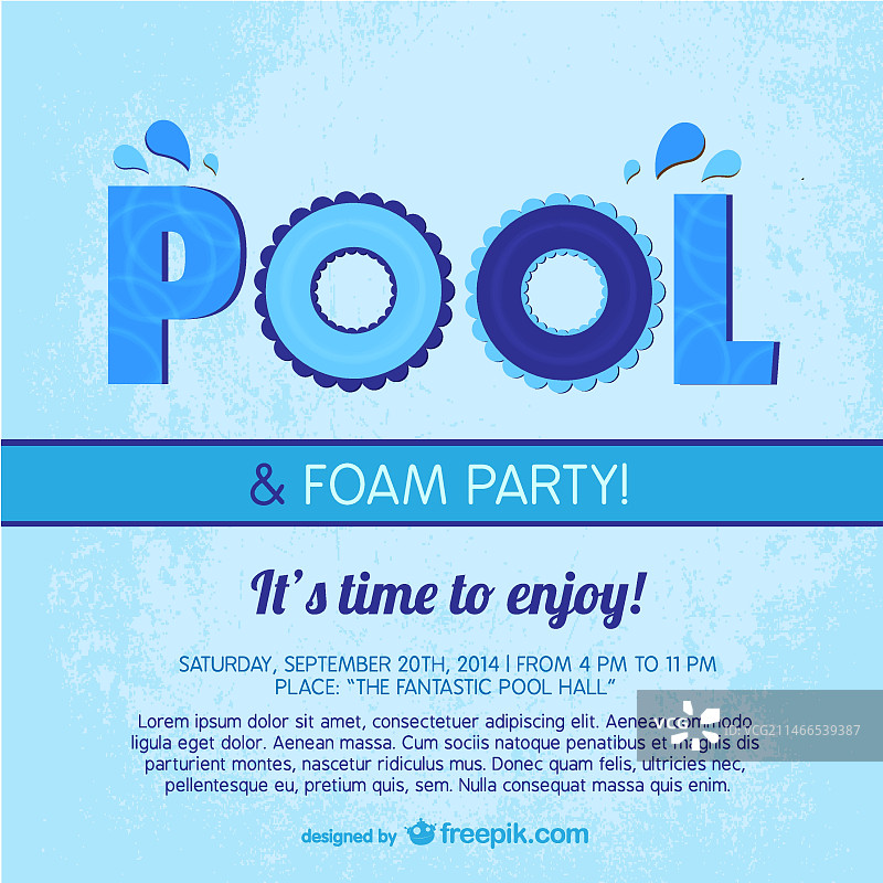 泳池派对海报模板图片素材
