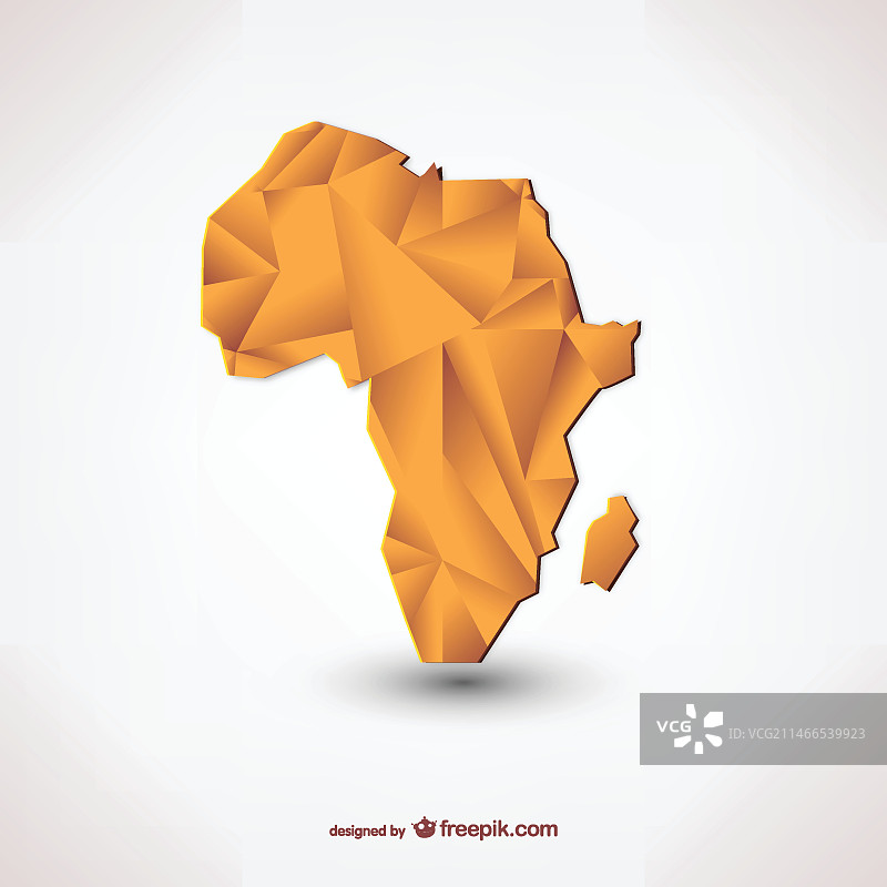 多边形非洲轮廓图片素材