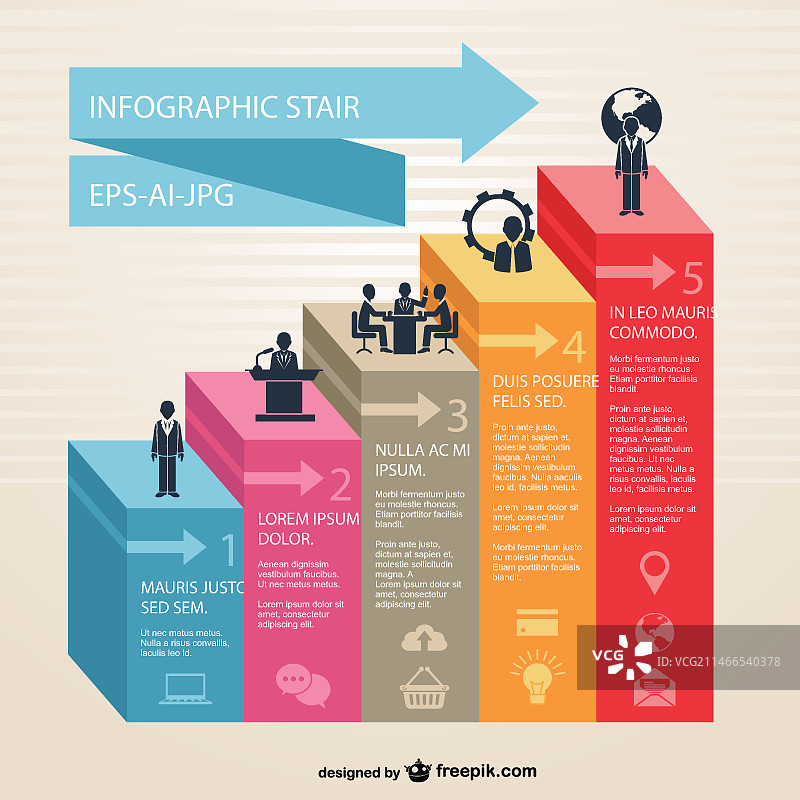 3D信息图楼梯图片素材