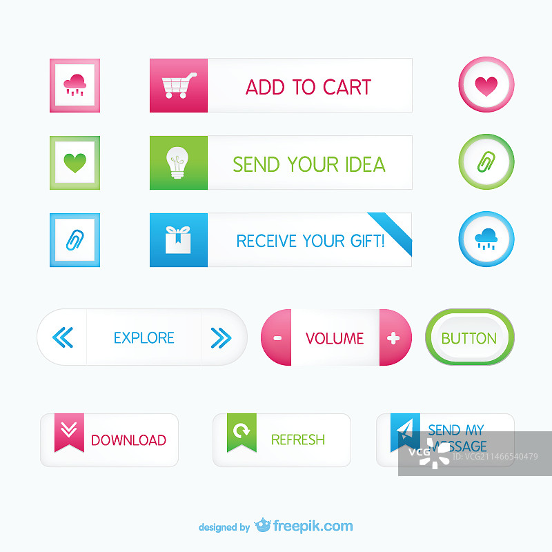 简约按钮包图片素材