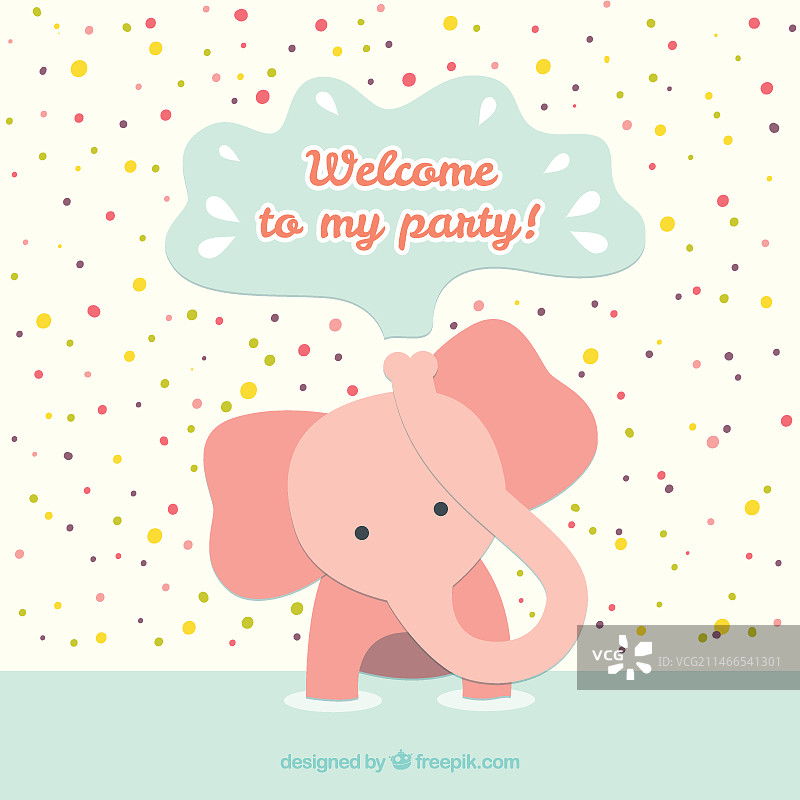 小象生日贺卡图片素材