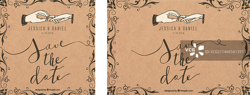 优雅花艺婚礼邀请卡图片素材