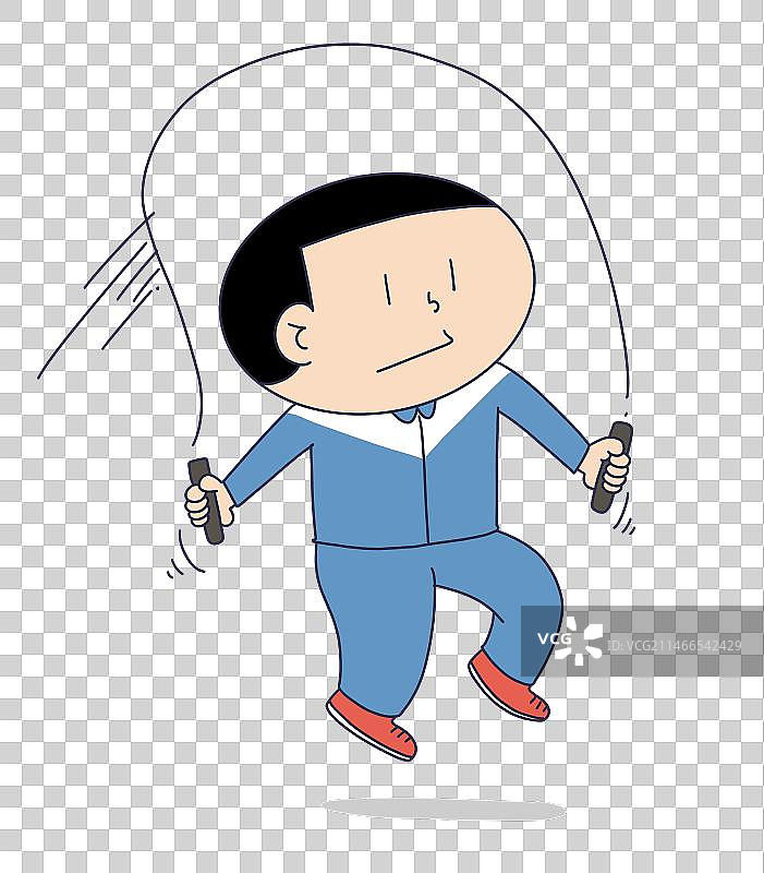 元素：跳绳的学生图片素材