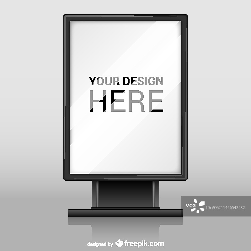 带有玻璃纹理的广告牌矢量图图片素材