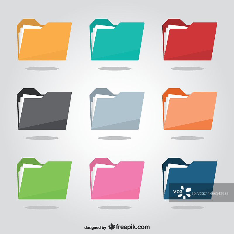 彩色文件夹合集图片素材