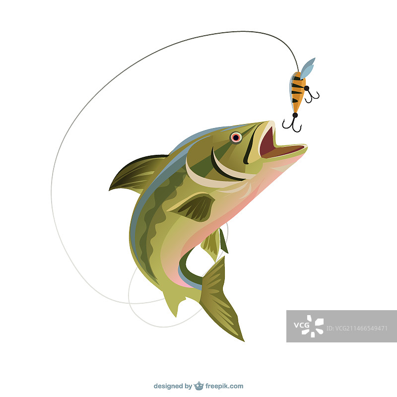 钓鳟鱼插画图片素材