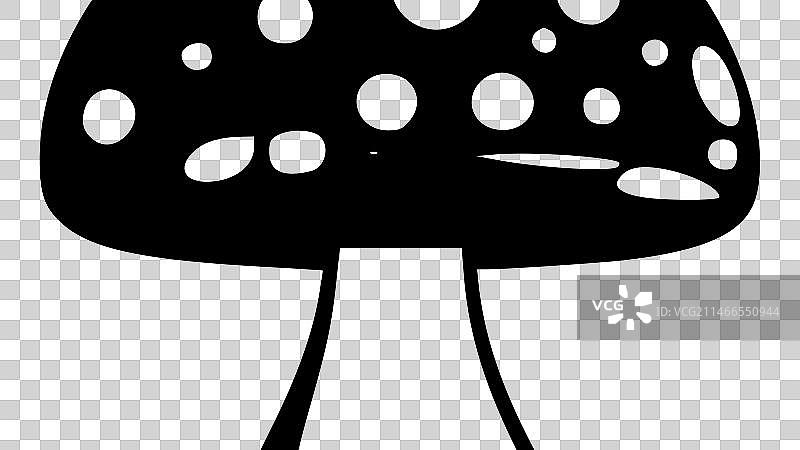 蘑菇黑白隔离图标图片素材
