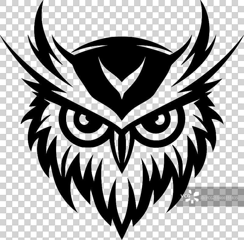 猫头鹰-极简主义和扁平的标志图片素材