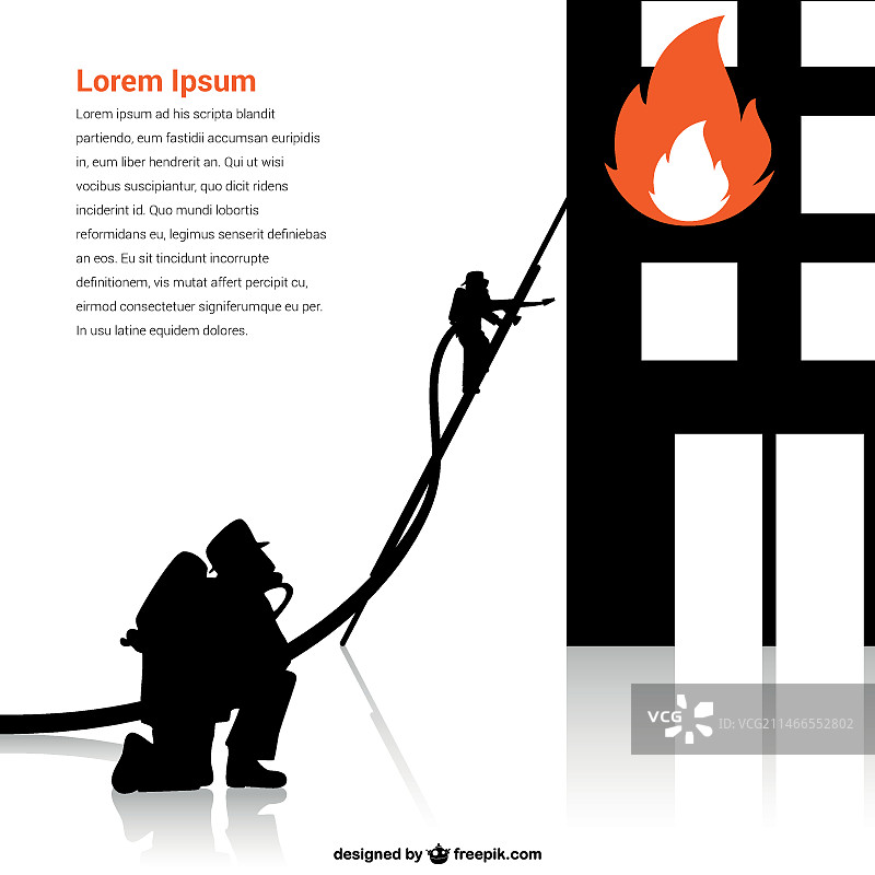 消防员剪影模板图片素材