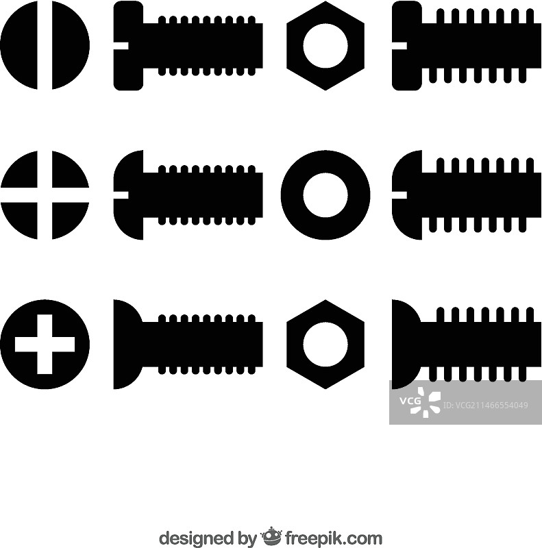 螺栓和螺母的轮廓图片素材