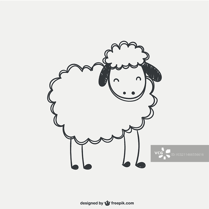 绵羊涂鸦矢量素材图片素材