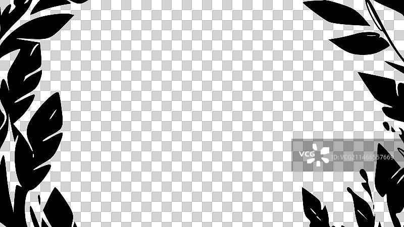 黑白花环图片素材