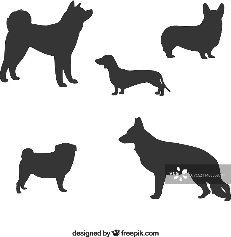 狗剪影合集图片素材