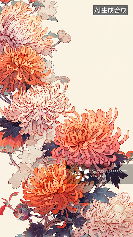 【AI数字艺术】手绘牡丹花图片素材