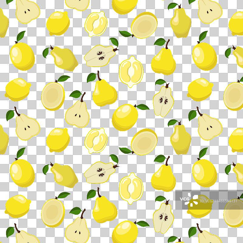 梨子柠檬无缝图案图片素材
