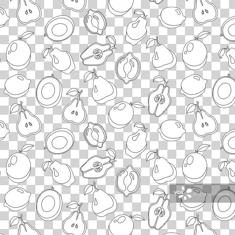 梨子柠檬无缝着色图案图片素材