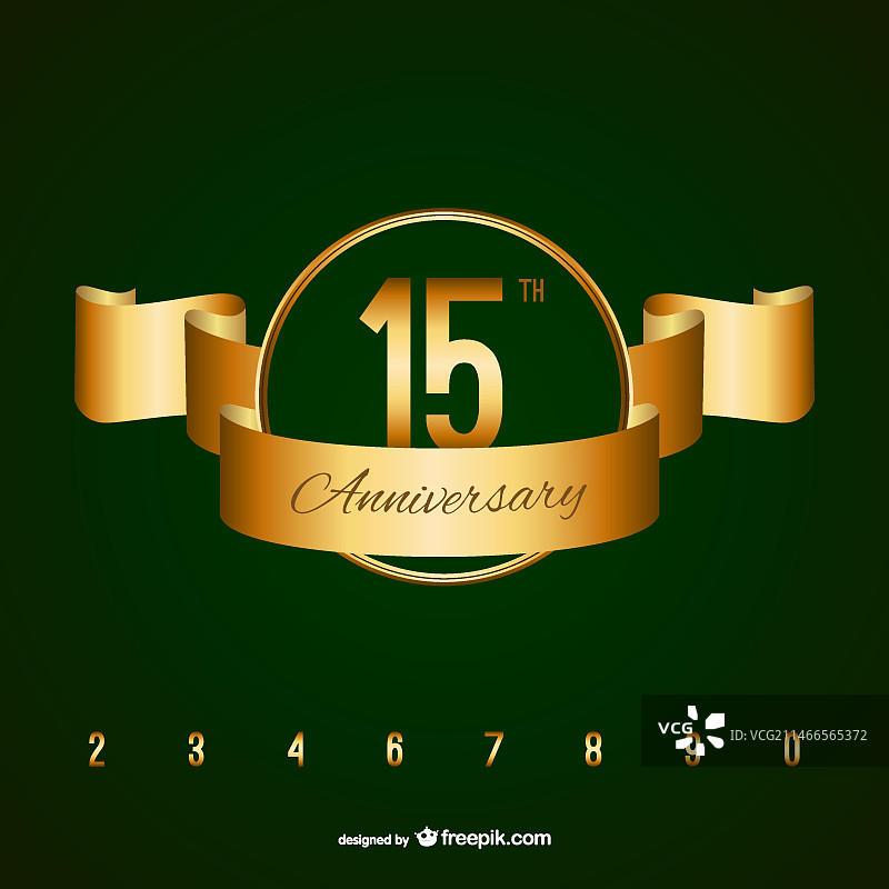 金色周年纪念徽章图片素材