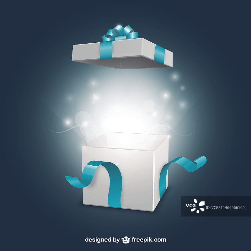 打开礼品盒图片素材