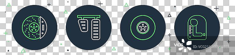 汽车油门刹车踏板线条图标图片素材